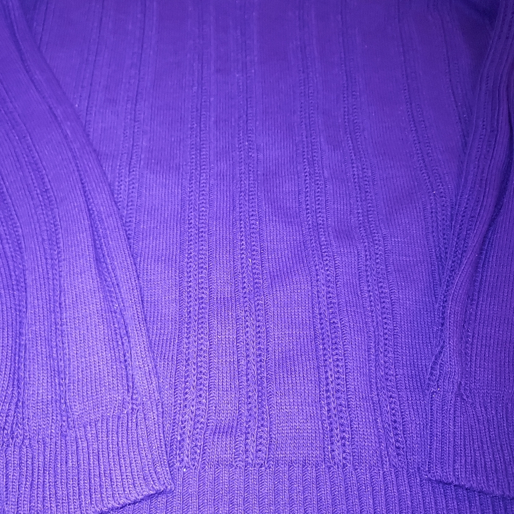 Vintage Serious Affairs Soft Purple Jewel tone knit sweater MED Luxury Royal Y2K - Picture 2 of 6
